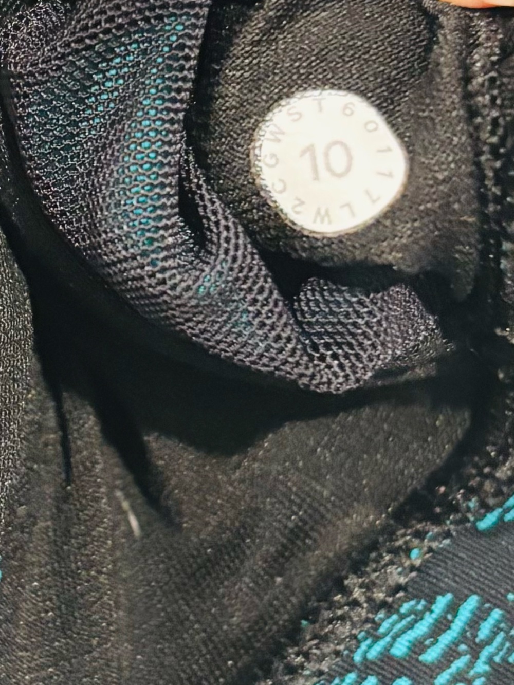 Lululemon Free To Be Strappy Sports Bra Black Teal Floral Abstract Print Size 10 - Picture 6 of 6